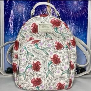 Disney the little mermaid princess Ariel watercolor Loungefly mini backpack